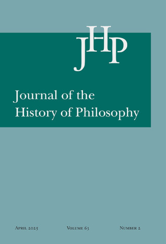 Cover image of Journal of the History of Philosophy